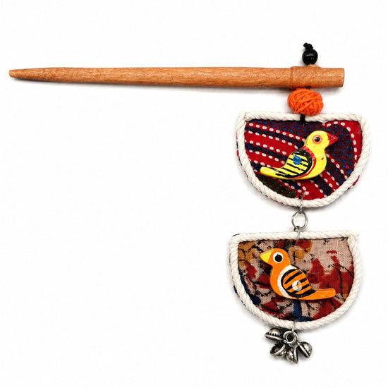 Chidiya Handcrafted Wooden Hairpin Stick