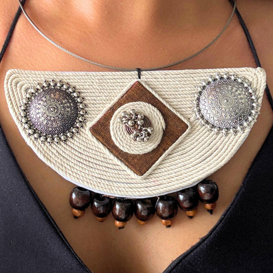 Kirti Oxidised Hasli Set