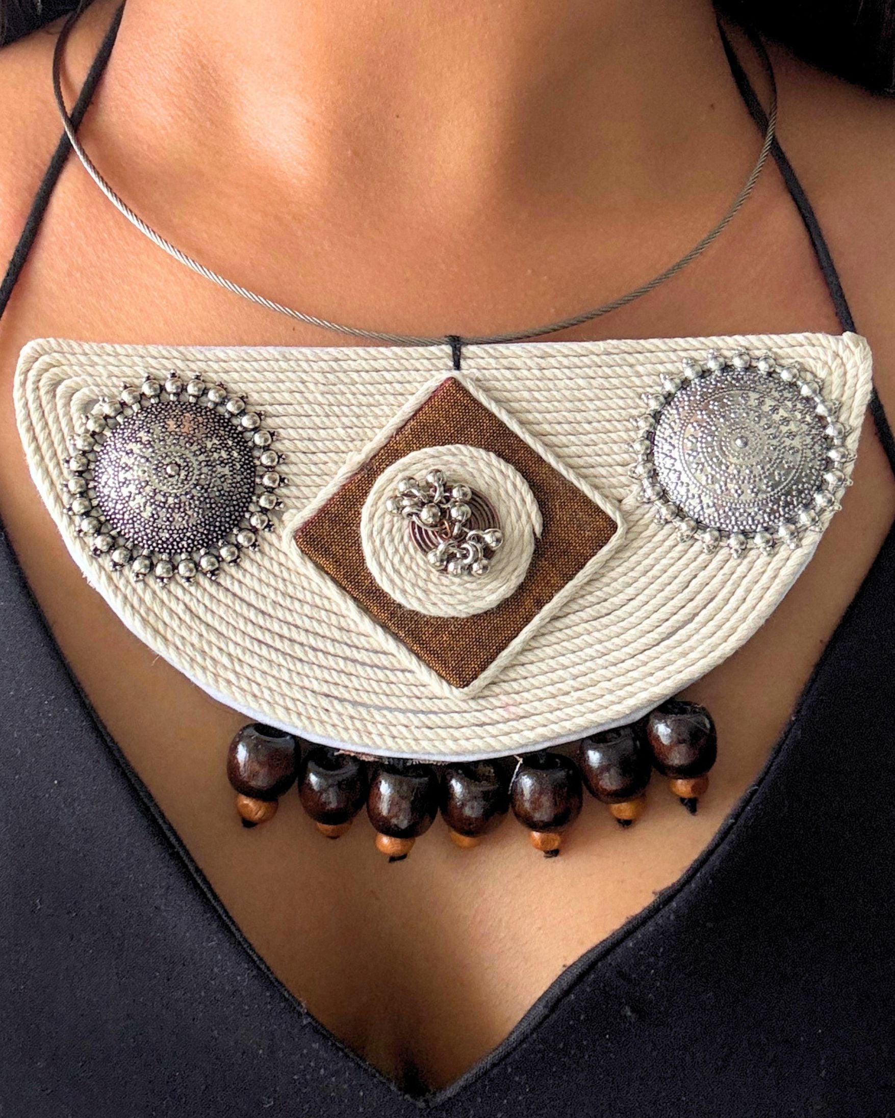 Kirti Oxidised Hasli Set