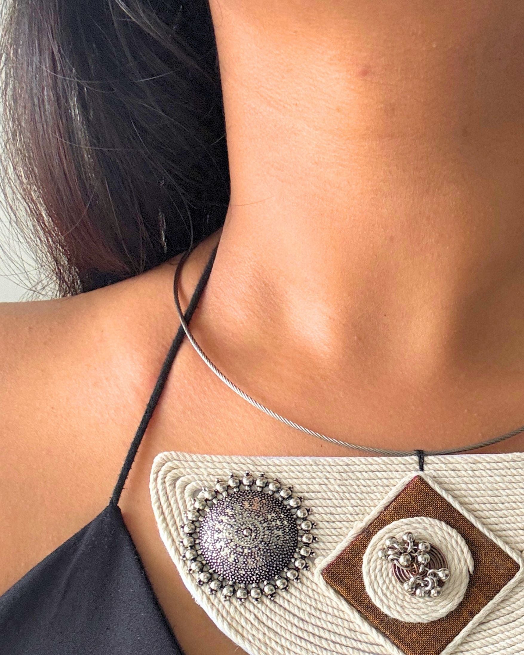 Kirti Oxidised Hasli Set