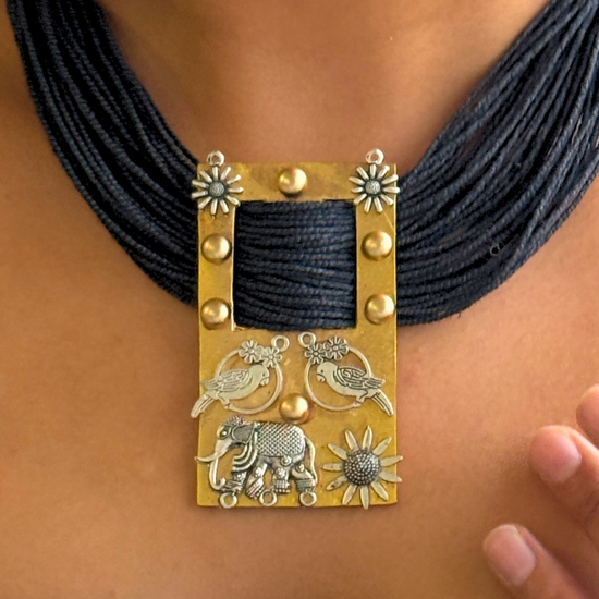Mishri Black Jute Necklace
