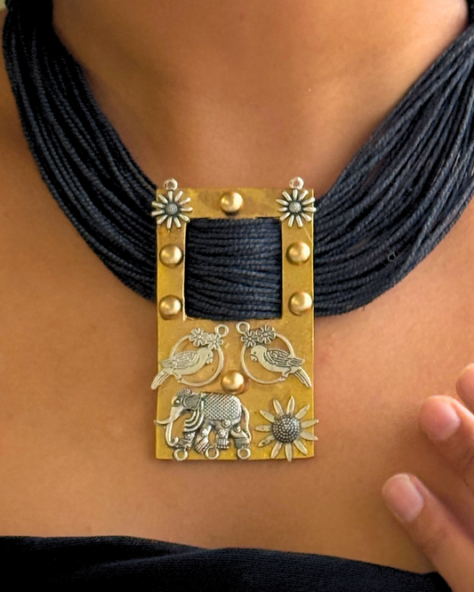 Mishri Black Jute Necklace