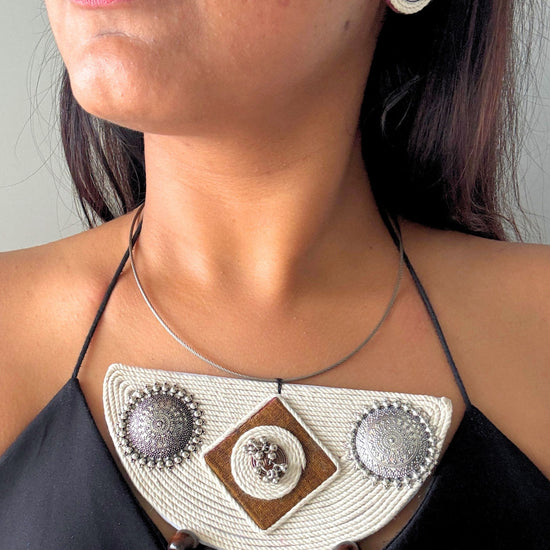 Kirti Oxidised Hasli Set