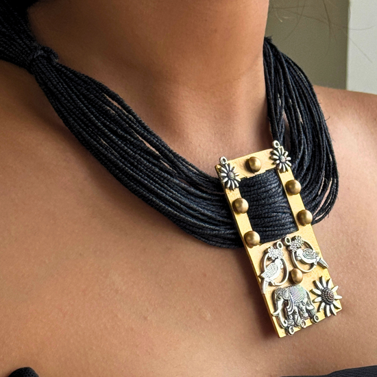 Mishri Black Jute Necklace