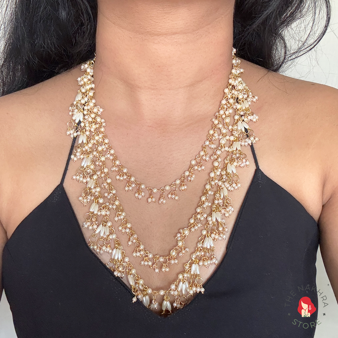 Soni Long Pearl Necklace