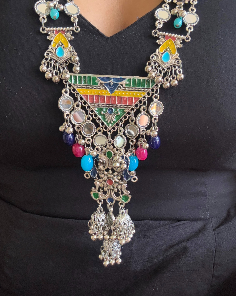 Siya Afghani Long Necklace Set