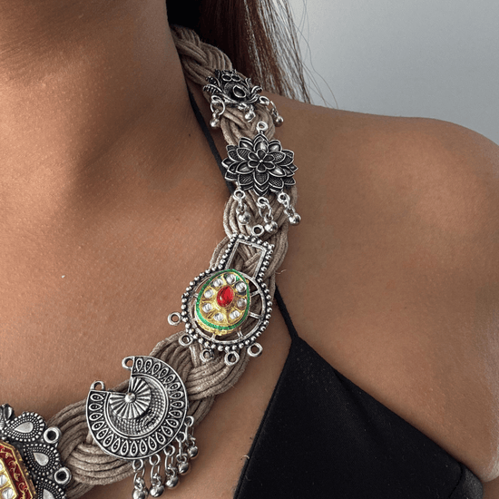 Adah Beige Jute Necklace