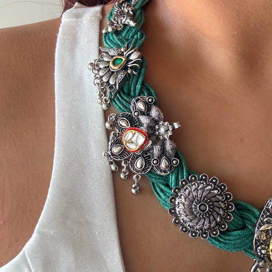 Ayodhya Green Jute Necklace