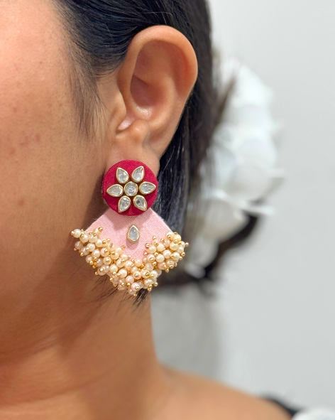 Mohey Rang De Fabric Earrings