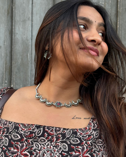 Chandrima Red Stone Choker Set