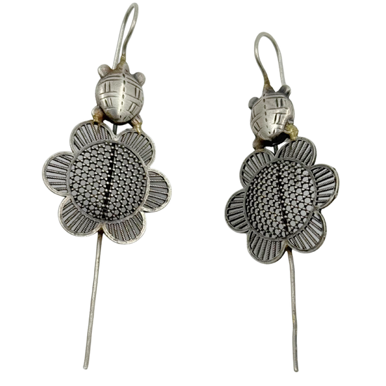 Phool Black Oxidised Earcuff - Set of 2