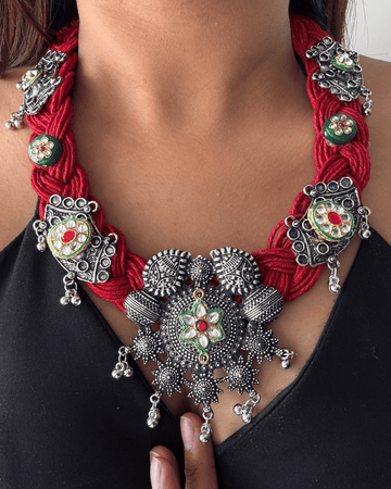 Gulpari Red Jute Necklace