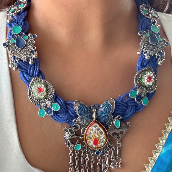 Shradha Blue Jute Necklace