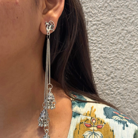 Peacock Kashmiri Long Jhumka
