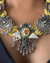 Patang Lemon Yellow Jute Necklace