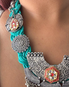 Yamini Sea Green Jute Necklace