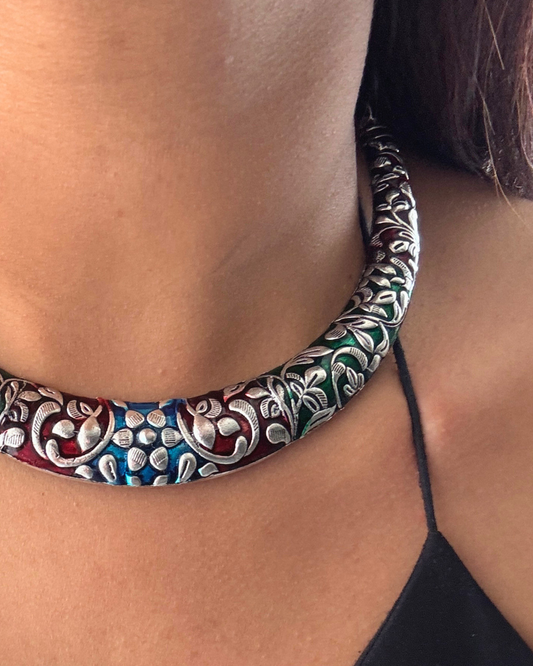 Meena Multi-colour Choker Set