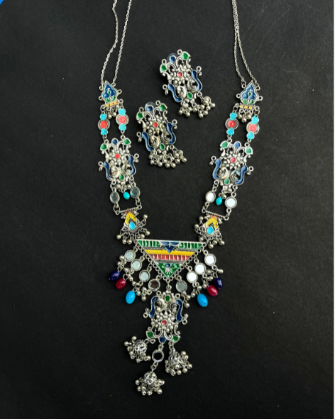 Siya Afghani Long Necklace Set