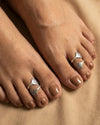 Titli and Oyster Toe Ring - Combo - Set of 2