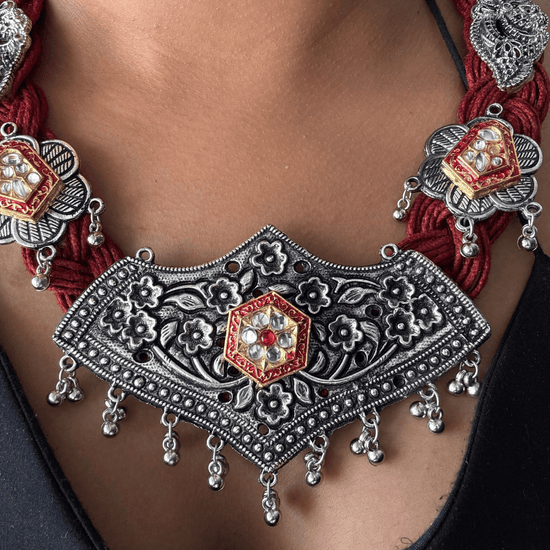 Agnika Red Jute Necklace