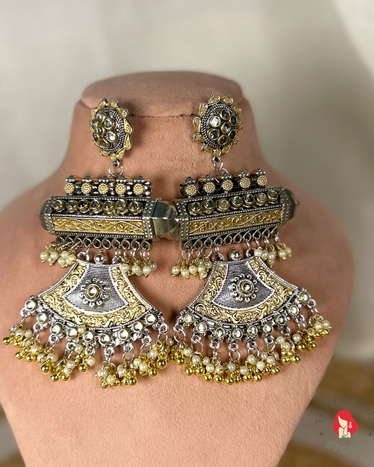 Husn Dual Tone Earrings