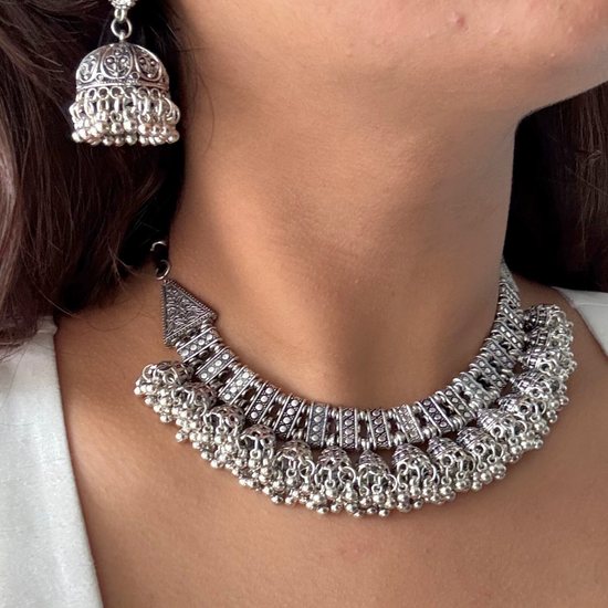 Oxidised Dhairya Necklace Set