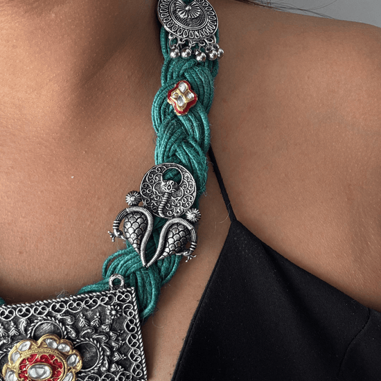 Aranya Green Jute Necklace