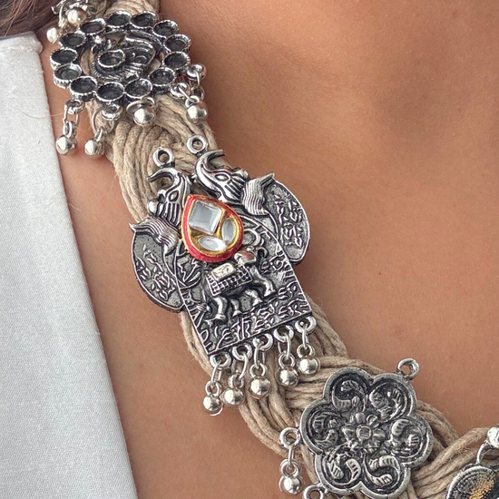 Gauri Beige Jute Necklace
