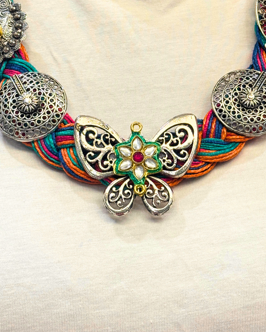 Titli Muticolour Jute Necklace