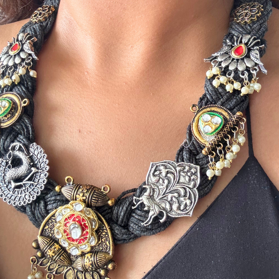 Kavita Black Jute Necklace