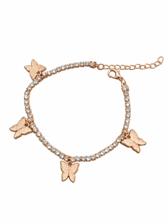 Butterflies Golden Anklet