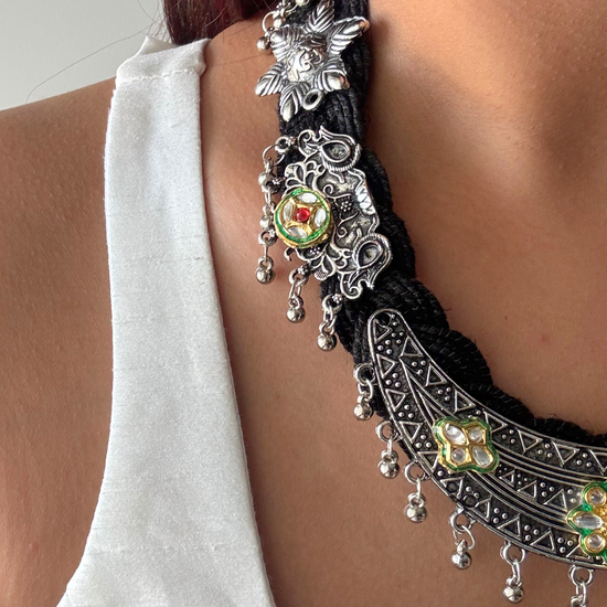 Sumitra Black Jute Necklace