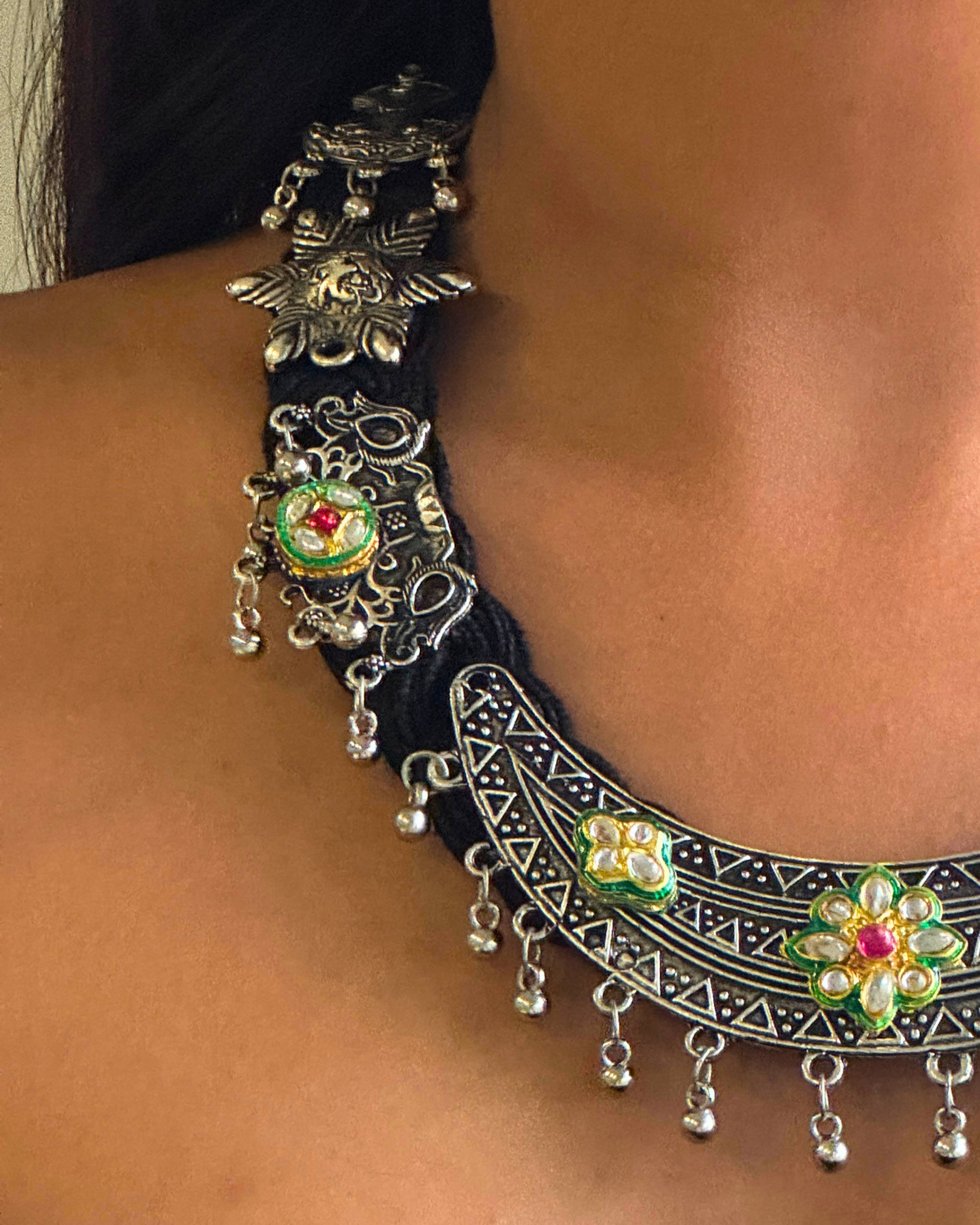 Sumitra Black Jute Necklace
