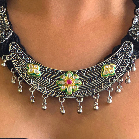 Sumitra Black Jute Necklace