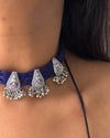 Alanka Blue Oxidised Choker Set