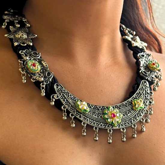 Sumitra Black Jute Necklace