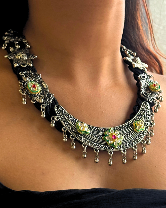 Sumitra Black Jute Necklace