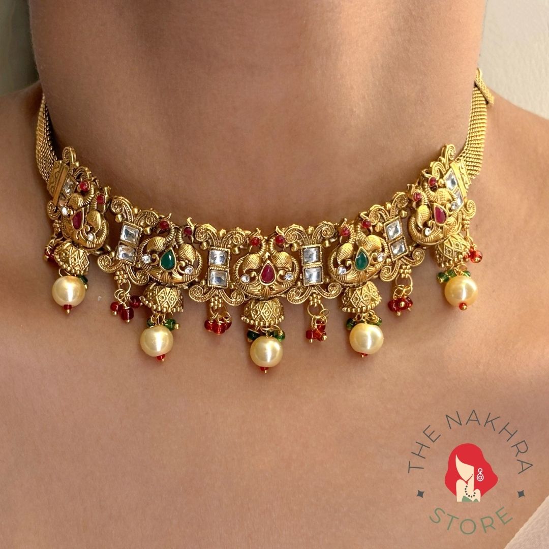 South-Indian Style Temple Jewellery Set