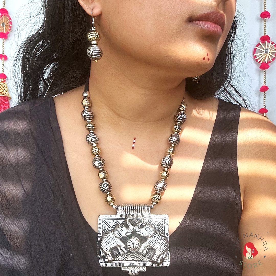 Dheeme Dheeme Dual-tone Necklace Set