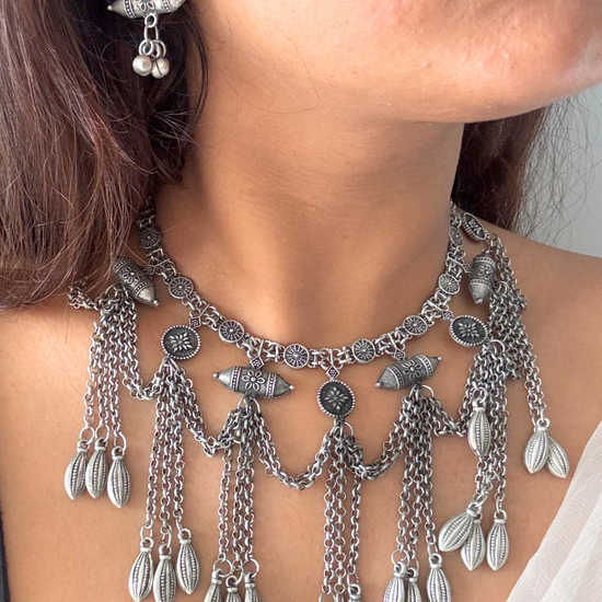 Dipali Kutchi Oxidised Choker Set