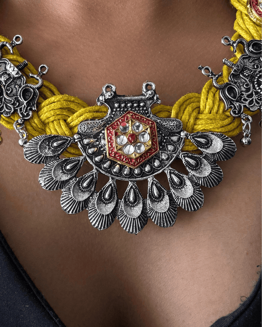 Charvi Yellow Jute Necklace