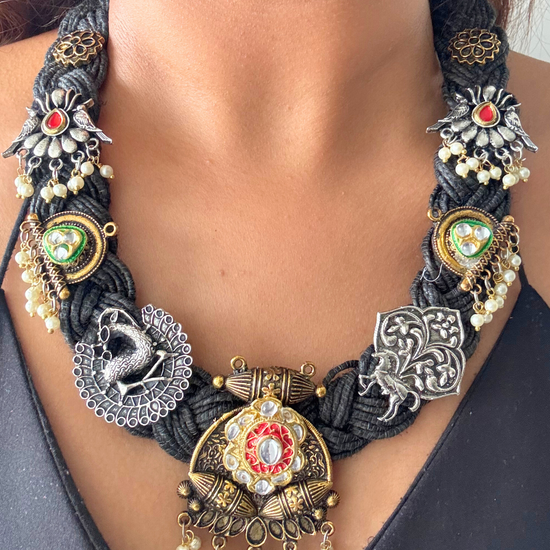 Kavita Black Jute Necklace