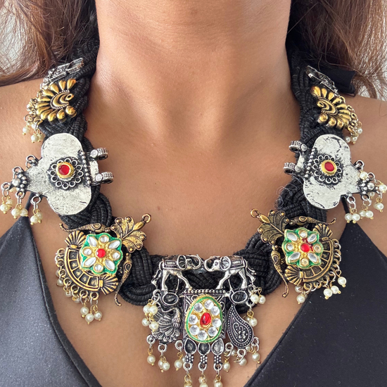 Achal Black Jute Necklace