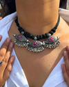 Gayatri Pink Oxidised Choker