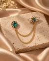Emerald Honeybee Brooch