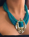 Niharika Two-tone Ocean Blue jute Necklace
