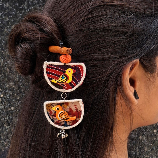 Chidiya Handcrafted Wooden Hairpin Stick