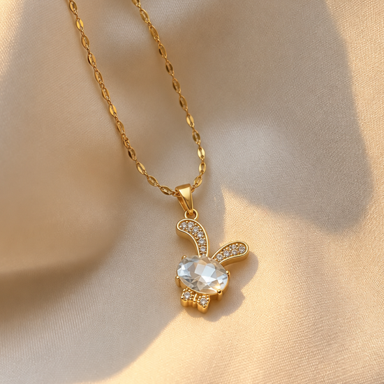 White Bunny Pendant Necklace