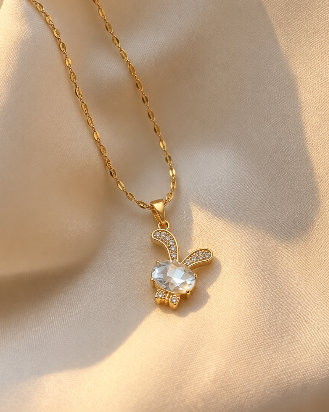 White Bunny Pendant Necklace