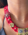 Virangana Red Jute Necklace